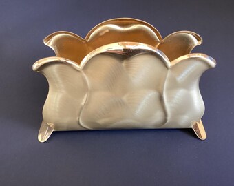 Vintage Modern Brass napkin/letter holder, tarnish resistant, made in Japan