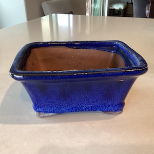 Vintage bonsai/succulent planter, deep cobalt blue