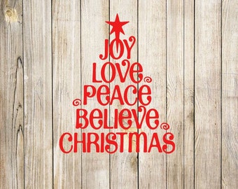 Joy Peace Christmas SVG GSP DXF, instant download