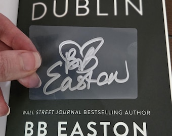 Placas de libro transparentes firmadas por BB Easton