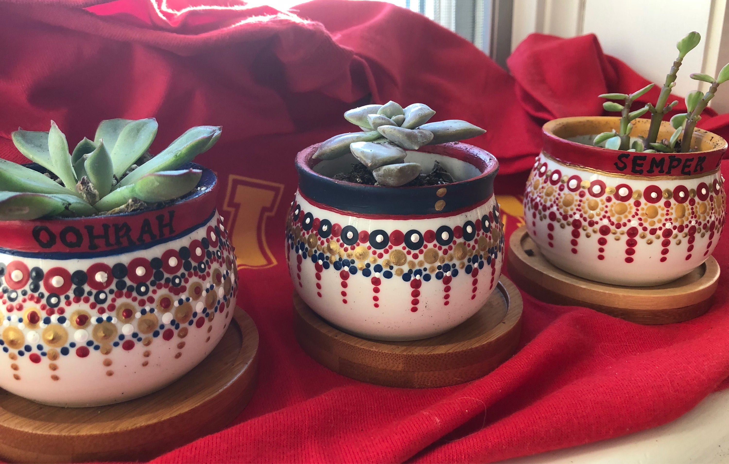 Usmc Painted Planter Pot For Succulents Gift For Marine Wife