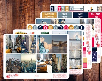 New York City Photo Planner Sticker Kit, for use in Erin Condren Life Planners, Happy Planner Sticker Kits, Summer Planner Stickers SM004