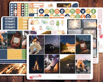 Summer Nights Photo Planner Sticker Kit, for use in Erin Condren Life Planner, Happy Planner Sticker Kit, Photo Kit, Camping Stickers SM203