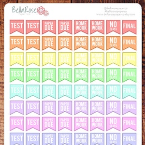 Pastel Mini College Student Planner Stickers, Student Stickers,for use in Erin Condren Planners, Happy Planner Stickers, Planner Stickers