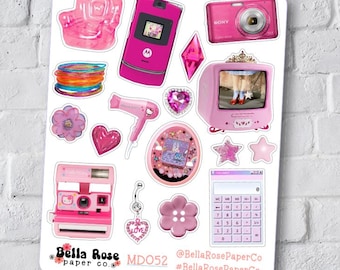 2000s Girl Ephemera Stickers, Journal Stickers, Y2K, Junk Journal Stickers MD052