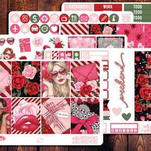 Romance Planner Sticker Kit, for use in Erin Condren Life Planners, Happy Planner Stickers, Valentine's Day, Valentine's Stickers W311