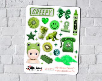 Green Aesthetic Ephemera Stickers, Journal Stickers, Junk Journal MD054