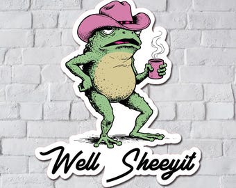 Well Sheeyit Frog Matte Diecut Sticker, Journaling Stickers, Planner Stickers, Junk Journal Sticker