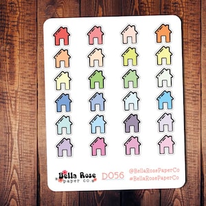 House Doodle Icon Planner Stickers, Home Stickers, Doodle Icon Stickers, for use in Erin Condren Planner, House Stickers D056