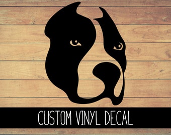 Pitbull Vinyl Decal, Yeti Decal, Dog Decal, Vinyl Car Decal, Laptop Decal, Window Decal, Pitbull Decal, Custom Decal, Gift Under 10