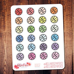 Stickers basket-ball Doodle icône planificateur, autocollants sport, autocollants icône Doodle, à utiliser dans l'agenda Erin Condren, autocollants basket-ball D007