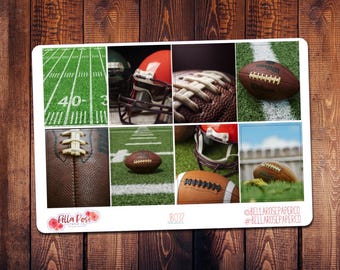 Football Season Full Boxes, for use in Erin Condren Life Planners, Happy Planner Stickers Just Boxes, Foot Ball Full Box Stickers JB037