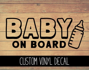 Baby on Board Vinyl Decal, Yeti Decal, Baby Decal, Vinyl Car Decal, Laptop Decal, Window Decal, Mom Life Decal, Custom Decal, Gift Under 10