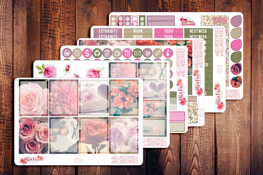 Rose Photography Planner Sticker Kit for Use in Erin Condren - Etsy