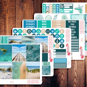 Beach Photo Planner Sticker Kit, for use in Erin Condren Life Planners, Happy Planner Sticker Kits, Beach, Summer Planner Stickers SM002