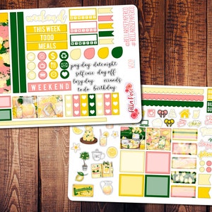 Squeeze The Day Hobonichi Weeks Planner Sticker Kit for use in Hobonichi, Spring Planner Sticker, Hobonichi Kit, Lemon Planner Stickers W509