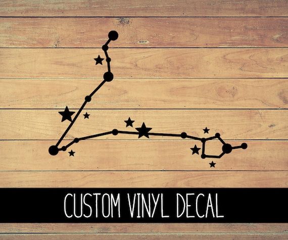 Pisces Zodiac Constellation Vinyl Decal, Yeti Decal, Vinyl Decal, Laptop Decal, Window Decal Zodiac Decal, Custom Decal Gift Under 10