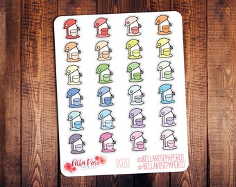 Kitchen Mixer Doodle Icon Planner Stickers, Baking Stickers, Doodle Icon Stickers, for use in Erin Condren Planner, Cooking Stickers D020