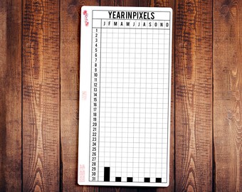 Year in Pixels Hobonichi Weeks Full Page Sticker, Hobonichi Sticker, for use in Hobonichi Planners, Planner Stickers Hobonichi Weeks HWI004