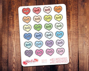 Pet Heart Doodle Icon Planner Stickers, Pet Stickers, Doodle Icon Stickers, for use in Erin Condren Planner, Dog Sticker, Cat Stickers D011