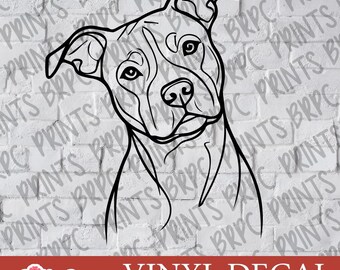 Pitbull Vinyl Decal, Custom Vinyl Decal, Dog Sticker, Pitty Vinyl Decal Sticker