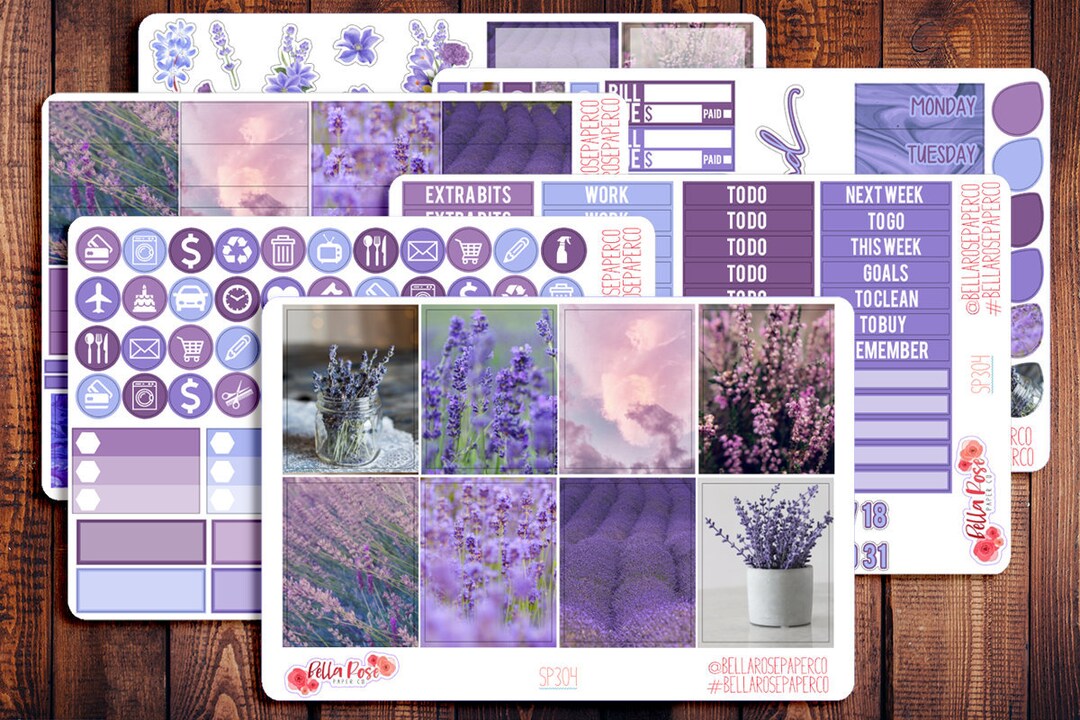 Lavender Photo Planner Sticker Kit, for Use in Erin Condren Life ...