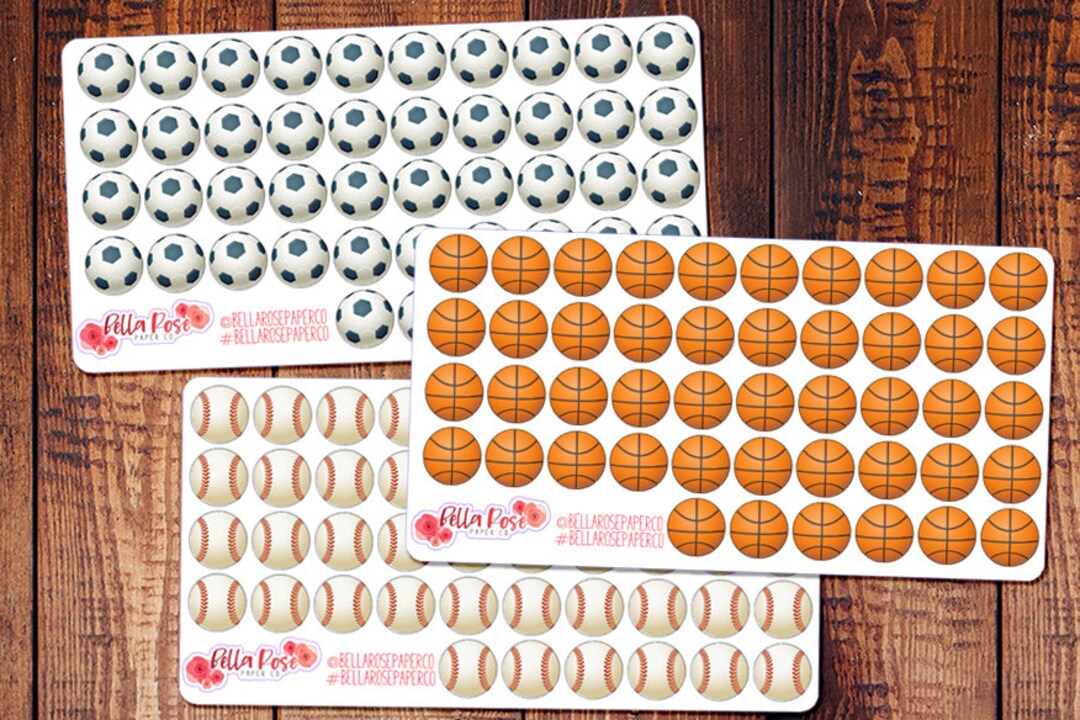 Basketball, Baseball, Soccer Sports Planner Stickers, for Use in Erin ...