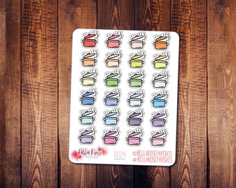 Cooking Pot Doodle Icon Planner Stickers, Baking Stickers, Doodle Icon Stickers, for use in Erin Condren Planner, Cooking Stickers D024