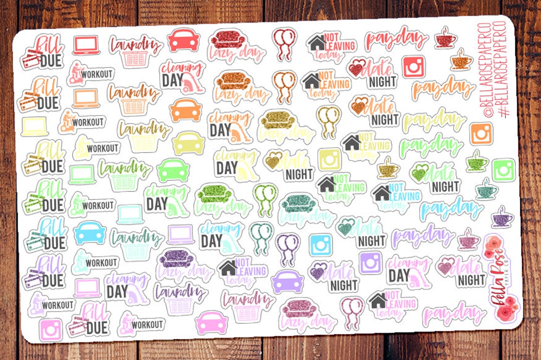Decorative Icon Planner Stickers, for Use in Erin Condren Planners ...