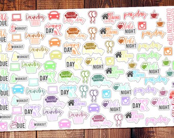 Decorative Icon Planner Stickers, for use in Erin Condren Planners, Happy Planner Stickers, Functional Planner Stickers DI001