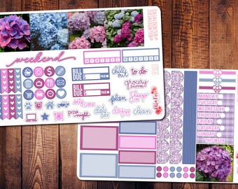 Hydrangea Flowers Photo Mini Happy Planner Kit, Flower Planner Sticker, Happy Planner Sticker, Sticker, Floral Planner Sticker Kit SP603