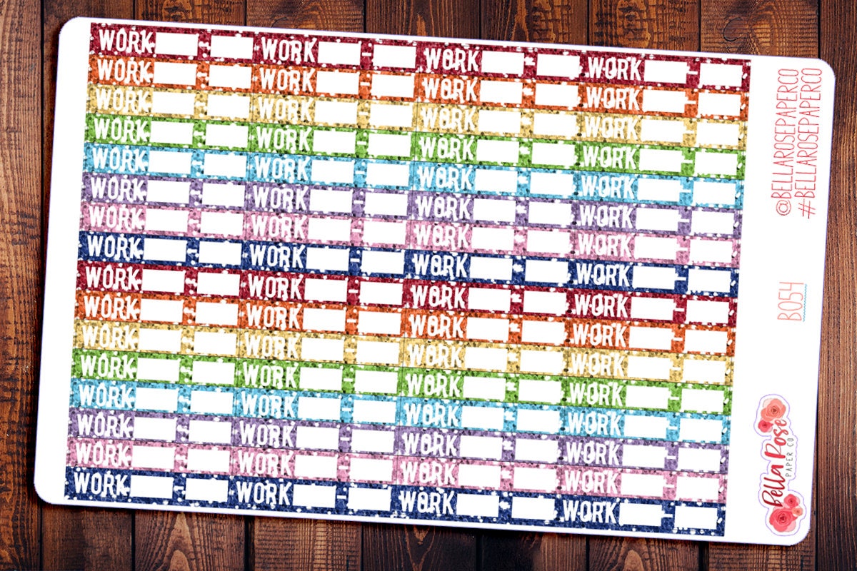 Working Picks Labels Glitter Work Labels, Work Stickers, Work Planner Stickers, Planner ...
