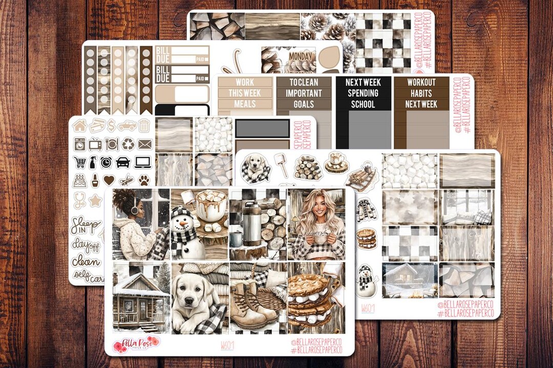 Cozy Cabin Winter Planner Sticker Kit, for Use in Erin Condren Life ...