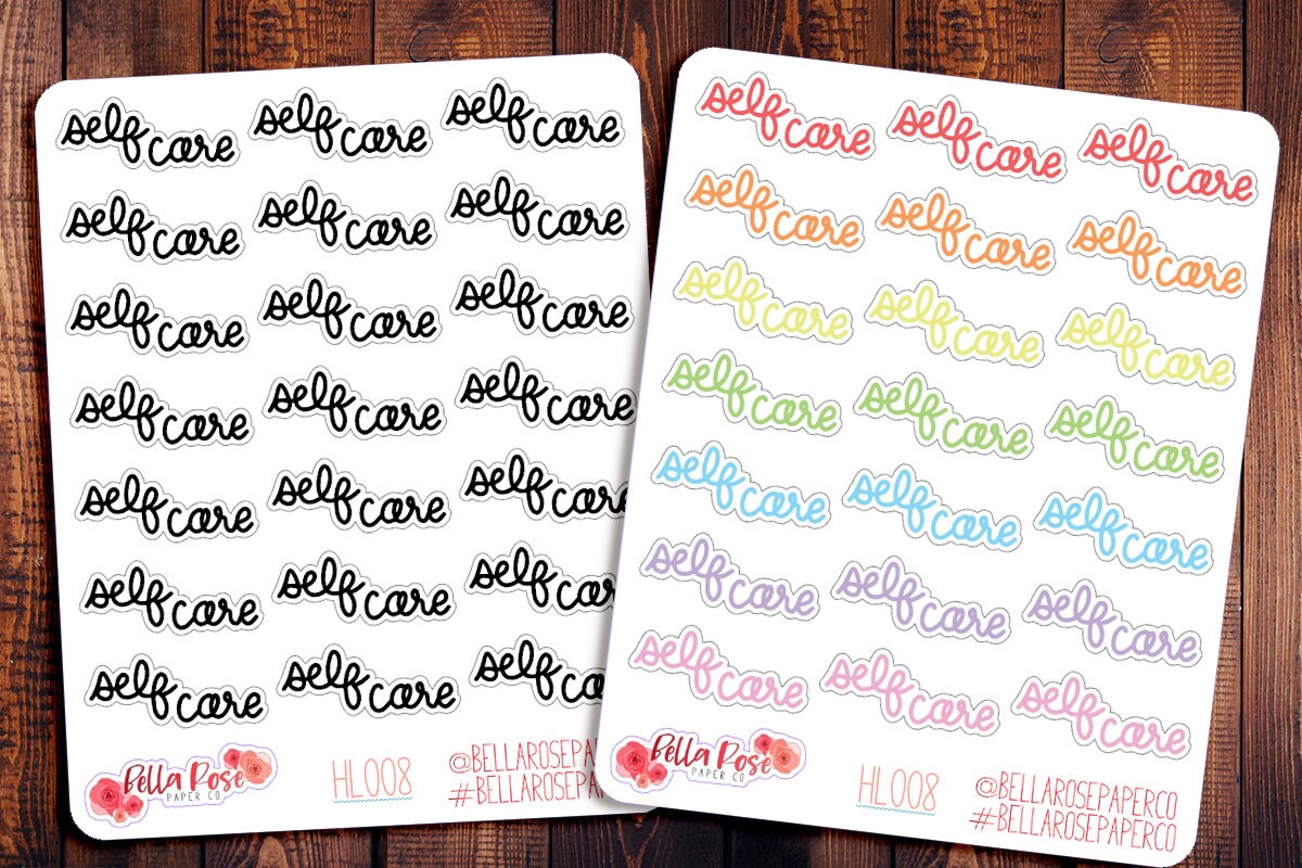 Self Care Hand Lettering Planner Stickers Me Time Sticker | Etsy