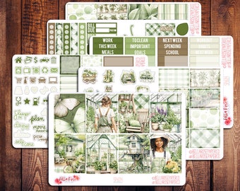 Gardening Planner Sticker Kit, for use in Erin Condren Life Planners, Happy Planner Sticker, Gardening Stickers, Plant Stickers SP603