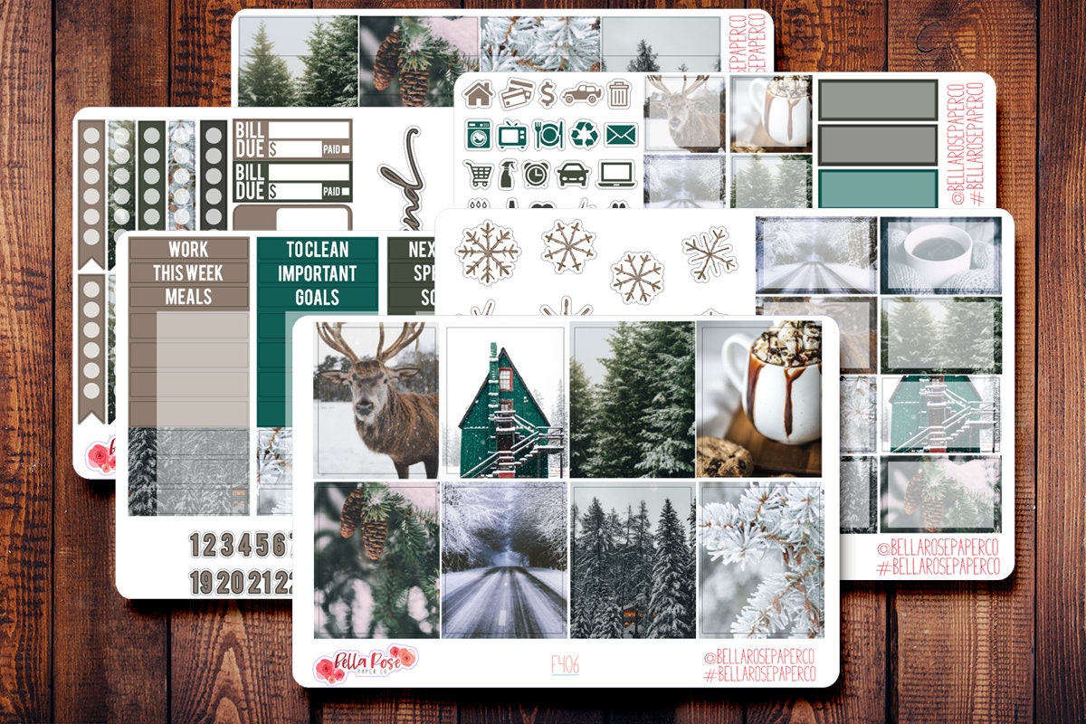 Winter Wonderland Photo Planner Sticker Kit, for Use in Erin Condren ...