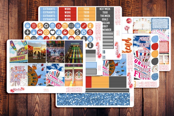 County Fair Photo Planner Sticker Kit, for use in Erin Condren Life Planners, Happy Planner Sticker Kits, Summer Planner Stickers SM005