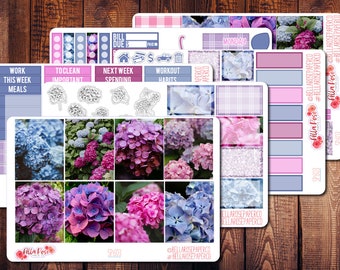 Hydrangea Flowers Photo Planner Sticker Kit, for use in Erin Condren Life Planners, Happy Planner Sticker, Spring Floral Stickers SP603
