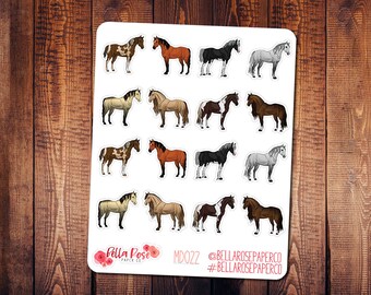 Horse Farm Animal Planner Stickers, Horse Planner Stickers, Mini Deco Sticker, for use in Erin Condren Planners, Farm Animal Stickers MD022