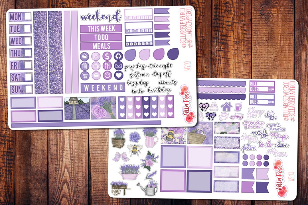 Lavender Fields Hobonichi Weeks Planner Sticker Kit for Use in ...