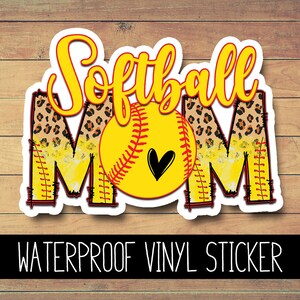 Softball Mom Vinyl Waterproof Sticker, Yeti Decal, Sports Decal, Car Decal, Laptop Decal, Window Decal, Custom Decal, Softball Mom Decal image 1