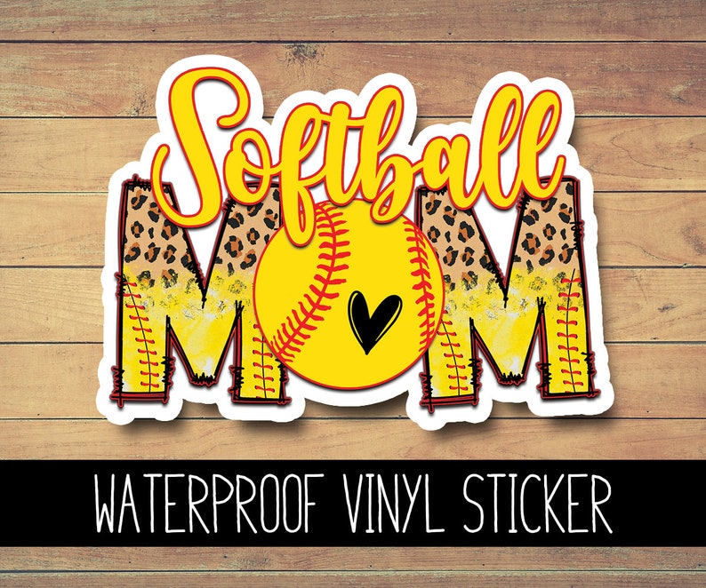 Softball Mom Vinyl Waterproof Sticker, Yeti Decal, Sports Decal, Car Decal, Laptop Decal, Window Decal, Custom Decal, Softball Mom Decal image 1