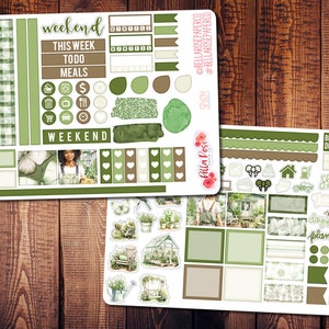 Kit d'autocollants pour agenda de jardinage Hobonichi semaines à utiliser à Hobonichi, autocollant d'agenda de jardin, kit Hobonichi, autocollants pour plantes SP604