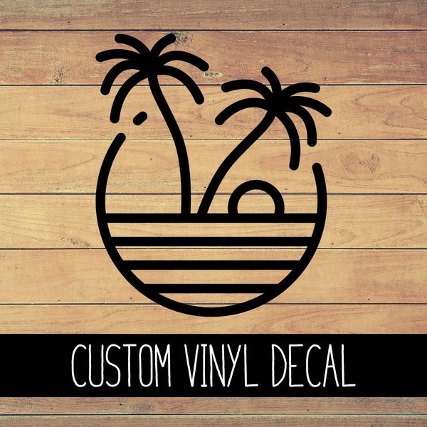Beach Scene Car Vinyl Decals Etsy