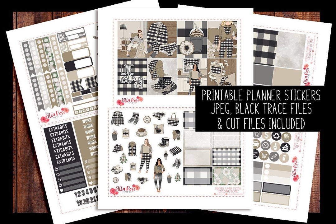 Live Cozy Kit PRINTABLE Planner Stickers Planner Stickers - Etsy