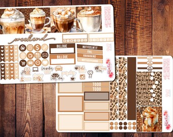 Coffee Shop Mini Happy Planner Kit, Cozy Planner Sticker, Happy Planner Sticker, Sticker, Gifts for Her, Coffee Planner Stickers SP602