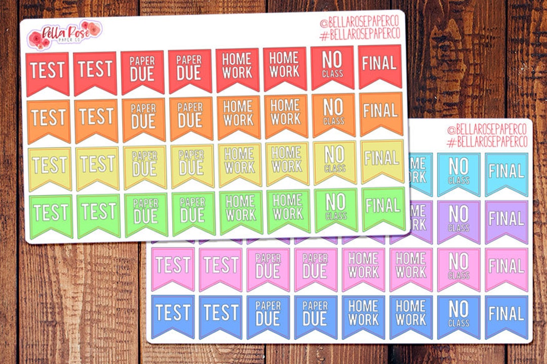 College Student Planner Stickers, Banner Stickers, for Use in Erin ...