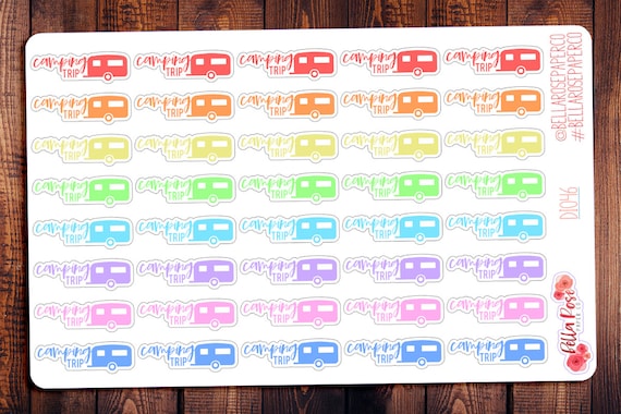 rv camping trip planner stickers camping travel sticker for etsy