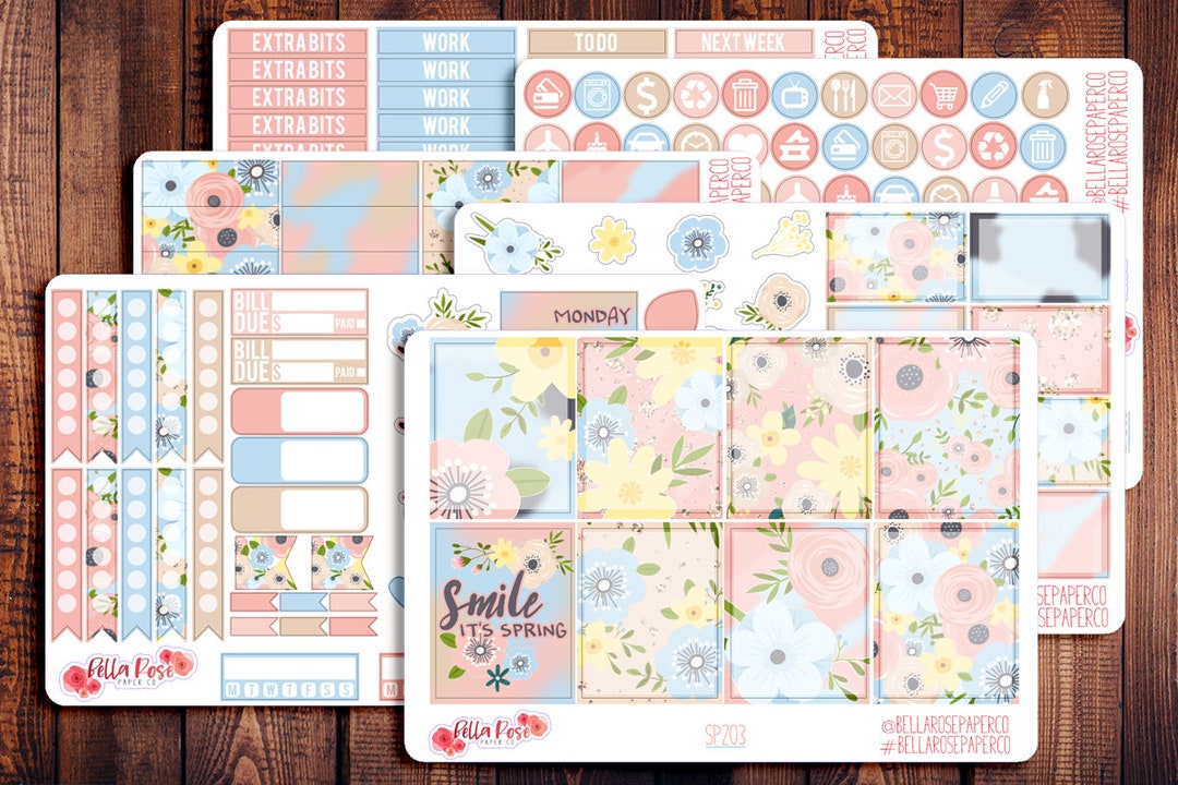Spring Florals Planner Sticker Kit, for Use in Erin Condren Life ...