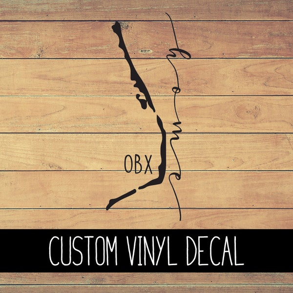 OBX Islands Home Vinyl Decal, Yeti Decal, Summer Decal, Vinyl Car Decal, Laptop Decal, Window Decal, Decal, Custom Decal Gift Under 10